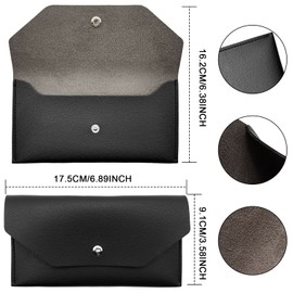 BLMHTWO Cash Wallets for Women - Reusable Leather Cash Envelope Wallet for Budgeting, Billing（Black）