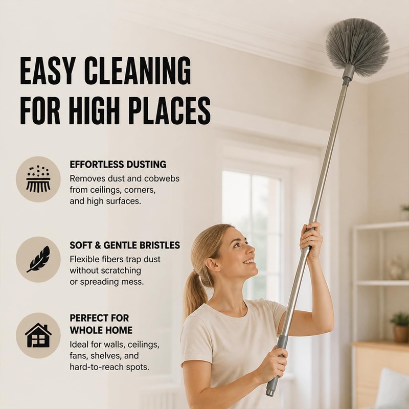 Home Cleaning Bundle - Feather Duster - Corner Brush -