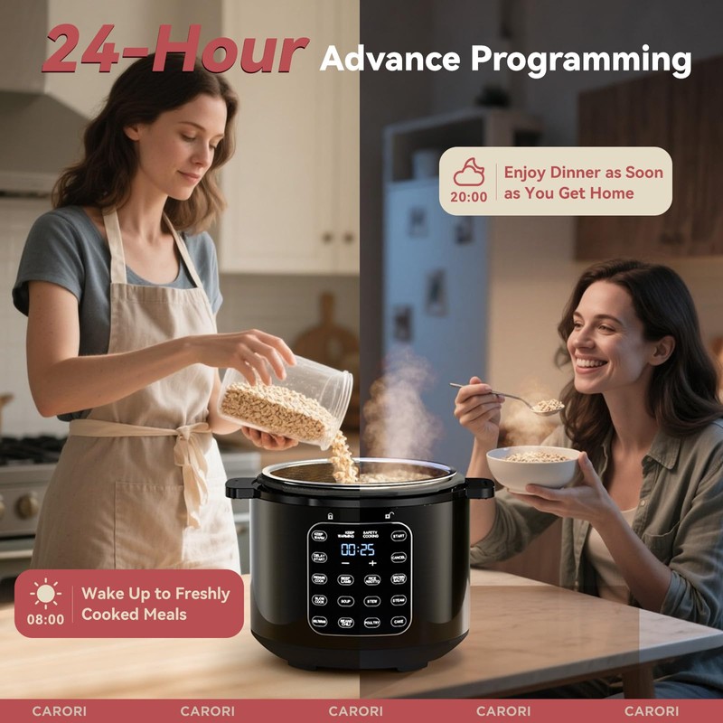 CARORI 9-in-1 Electric Pressure Cooker 6 Qt, Stainless Steel Inner