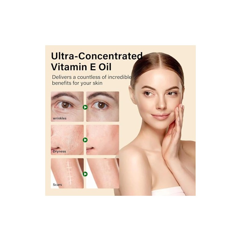 FEXMS-Aceite de Vitamina E para la Cara, Puro 75,000 UI,