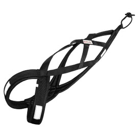 LASALINE Dog pulling harness, XBack for Canicross, Bikejoring, Sled Dog Harness, Mushing harness, Ski Joring, Dog trekking harness, Dog Running, Black