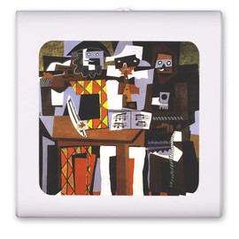 Plug in Dimmable LED Night Light with Dusk to Dawn Auto Sensor, Adjustable Brightness, Warm Light, Auto On-Off Nightlight for Bathroom, Hallway, Nursery, Bedrooms - Picasso: Three Musicians