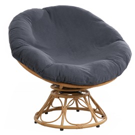 HOMBYS Cover for Papasan Cushion, Soft Slipcover Only (Without Cushion), Removable and Machine Washable Chair Covers with Elastic Closure (Fit 50-52inch, Dark Grey)