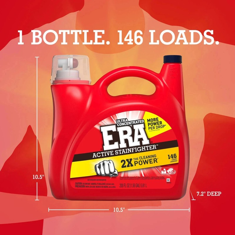 Era Active Stainfighter Liquid Laundry Detergent, 146 loads (200 fl.