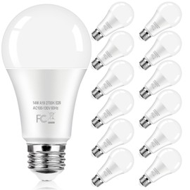 Kondras 12-Pack A19 LED Light Bulb 100 Watt Equivalent, 14W 1600LM Non-Dimmable Bright Light Bulbs, 2700K Warm White Standard E26 Base LED Bulbs for Kitchen Bathroom Home Lighting Lamp, 90+ High CRI