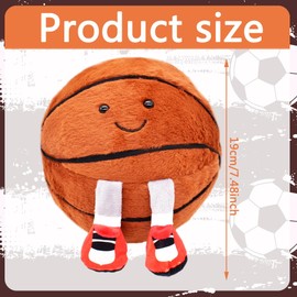 SYTTNUM Plush Basketball Toy, 19 cm 3D Plush Basketball Cushion, Basketball Cushion, Creative Room Decorations, Party Gift for Children Basketball Lovers