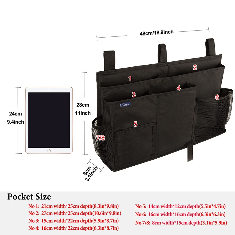 Surblue Caddy Hanging Organizer Bedside Storage Bag for Bunk and