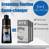Men's 3-in-1 Black Beard & Hair Dye Shampoo, Instant Grey