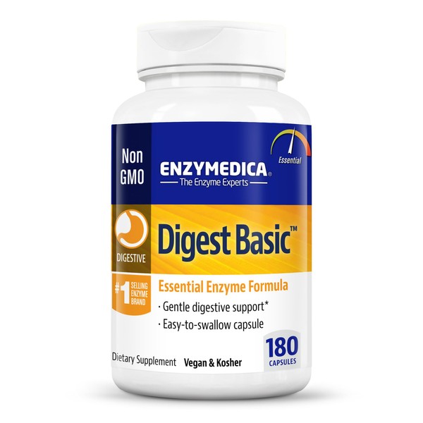 Enzymedica Digest Basic, Essential Enzyme Formula, Gentle Meal Digestion, Reduces