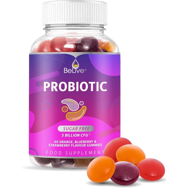 BeLive Probiotic Gummies - Probiotics with 5 Billion CFUs for