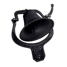 14'' Large Heavy Cast Iron Dinner Bell Antique Vintage Style Farmhouse Manually Shaking Hanging Door Bell for Outdoor Garden Patio Liberty Farm Church School
