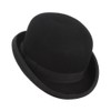 EOZY Mens 100% Wool Black Bowler Derby Hat Satin Lined