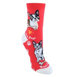 CTM Women's My Pup Crew Novelty Socks, French Bulldog