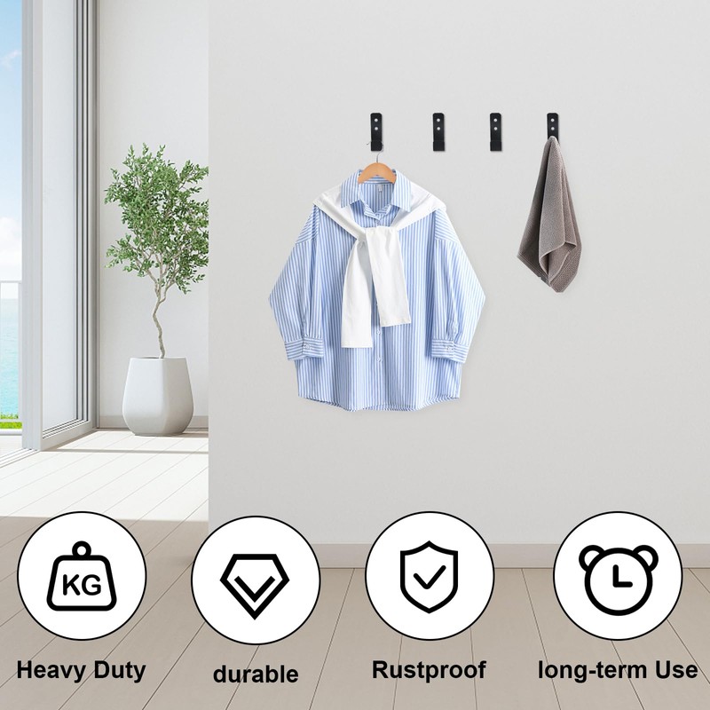 AOROPS Pack of 6 Heavy Duty Wall Hooks, J Shape