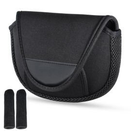 ESFUERZO Reel Cover, Reel Case, Fishing, Storage, Spinning, Bait, Pouch, Neoprene Material, Thick, Black, M, Set of 1