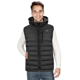 COREEDGE Heated Vest for Men with Detachable Heated Hood, Electric Vest for Men with Battery Pack Included (US, Alpha, Large, Regular, Regular, Black)
