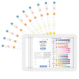 Flintronic Pack of 50 Pool Tester Water Testers, 16-in-1 Pool Whirlpool Test Strips for Total Hardness, Total Chlorine, Bromine, Free Chlorine, pH Value, Cyanuric Acid (Stabilizer) and Total