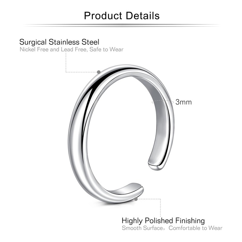 Mayhoop Vintage Toe Rings for Men Surgical Steels Adjustable Open