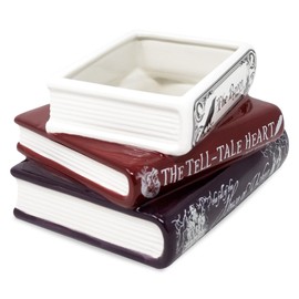 Steel Mill & Co Original Small Book-Shaped Decorative Planter, Ceramic Planter for Home Decor, Gothic Bookshelf Decor, Unique Planter for Book Lover (Edgar Allan Poe)