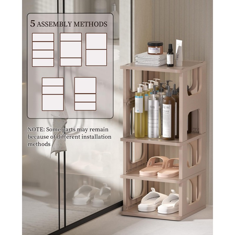 Narrow Shoe Rack - 5 Tiers Stackable Shoe Storage Stand