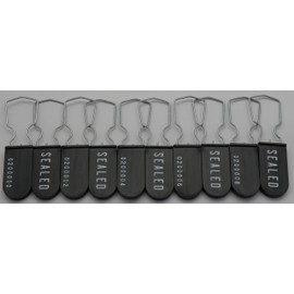 Plastic Padlock Security Seal with Large Shackle Metal Wire (Black, 10 Pack)