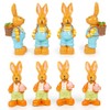 Logbuch-Verlag 8 Mini Easter Bunny Figures Small Colourful Rabbits as