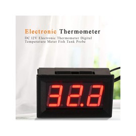 FBBULES Mini Digital Thermometer with Probe Temperature Monitoring for Fridge Aquarium 12 V LED Temperature Meter Detector, Blue