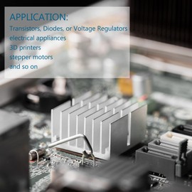 DMiotech 10 Pack 21 x 15 x 10 mm Aluminium Cooling TO-220 Transistor Diode with Double Pin Silver Tone