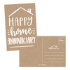 25 Kraft Happy Home Anniversary Realtor Cards, Blank Greeting House