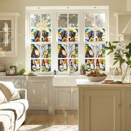 Australian Shepherd Stained Glass Window Film, Decorative Australian Shepherd Stained Glass Window Film, Dog Stained Glass Window Film for Bathroom Door Heat Anti UV