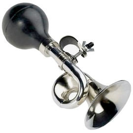 Retro Metal Bicycle Horn, Vintage Ball Horn with Adjustable Clamp for Handlebar Mounting, Strong and Robust (180 x 75 x 65 mm)