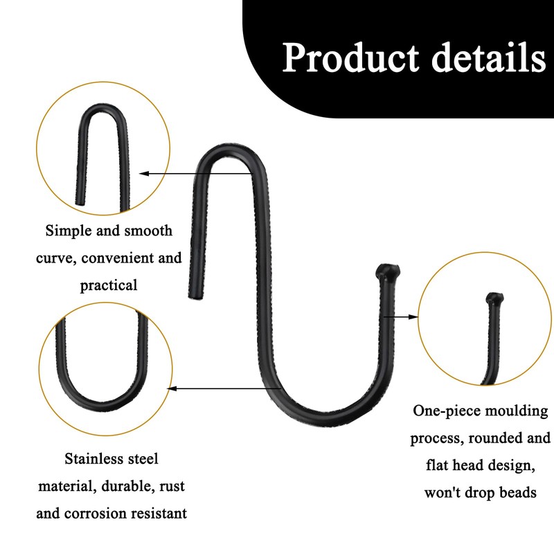 DGUSO Hooks for Hanging, Pack of 10 S Hooks, Small