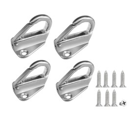 Paraphee Anti Turbulence Hanger Hook Marine Yacht or Motorhome Stainless Steel 316 Pack of 4 Spring Hooks (Ring Hooks)
