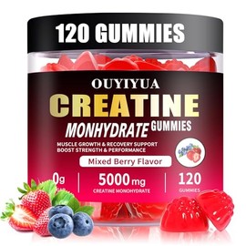 Gomitas de monohidrato de creatina de 5000 mg para hombres y mujeres, suplemento de preentrenamiento sin azúcar, masticables para fuerza muscular, con