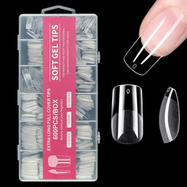 Gaivek 600 Pcs Medium Square Nail Tips, Full Cover Gel Press-On False Nails, Pre-Shaped French Nail Tips for Extension, Fake Nails Kit for DIY Manicure and Salon Use, 10 Sizes