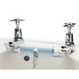 Adaptor for Sinks with Separate TAPS, for Mixing hot and Cold Water in Kitchen & Bathroom. This Connector Helps Save Water (Blue)