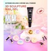 BISHENGYF Multifunktional 3d Gel Nail Art:Metallic Nail Chrome Powder Und