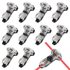 AEDIKO Low Voltage Wire Connector 1 Pin Low Voltage Wire Connector, Quick Solderless Wire Splice Connector for 24-20 AWG Cable Pack of 10