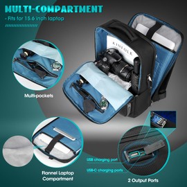 NEWHEY Laptop Backpack for Men Women 15.6 inch Business Computer Backpack Flight Approved with USB Charger Waterproof Travel Backpack Carry on Backpacks Daypack for Work College Office