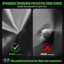 10L0L Golf Cart Cover Universal 6/4+2 Passenger for Yamaha EZGO Club Car Heavy Duty 600D Waterproof Covers (Black)