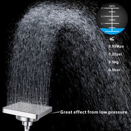 Nuodan High Pressure Rain Shower Head with Filtered - 6" Square Showerhead Filter for Remove Chlorine and Harmful Substances, Improve Hair and Skin Problems, Chrome