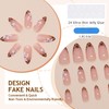 GlamRays Press on Nails Medium Mandarin French Lace False Nails