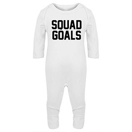 Hippowarehouse Squad Goals Baby Romper All in one Piece Unisex White