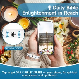Outiuehee Stocking Stuffers, Daily Bible Verse Silicone Wristband for Men Women, Religious Wristband, Inspirational Scripture Present for Daily Motivation, Faith Hope Belief Wristband, White