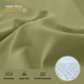 YIYEA King Size Sheets Set, Luxury 1800TC Hotel Quality Double Brushed Microfiber Bed Sheets for King Size Bed, Extra Soft, Deep Pocket, Shrinkage and Fade Resistant, 4PC (King, Sage)