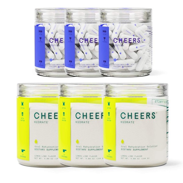 Cheers Restore & Hydrate Combo | for Fast Liver Detox & Rehydration. Feel Great After Drinking & Replenish with Our Electrolyte Formula (Triple)