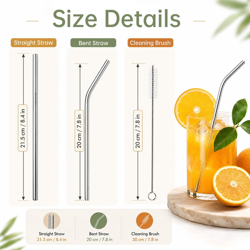 Reusable Straws & Stainless Steel Straws -Metal Drinking Straws