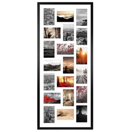 QUTREY Collage Picture Frame 4x6, 20 Opening Black Large Photo Frame for Multiple 4 by 6 inch Pictures for Wall