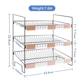 WWN Black 3-Tier Candy Display Rack 24 * 23 * 14inch Versatile Chip and Snack Stand for Countertop Retail, Concession Stands, and Supermarkets
