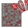Valentines Heart Nail Stickers - 6 Sheets 3D Self Adhesive